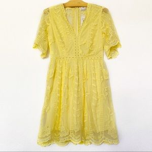 SOCIALITE // NORDSTROM Yellow Lace Dress S